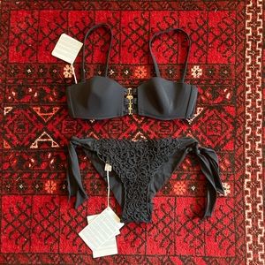 NEW La Perla Black Bikini S Bottom M Top $448